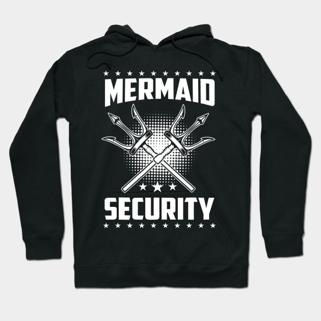 Mermaid Security Funny Halloween Gift for Dad Trident Hoodie by williamarmin